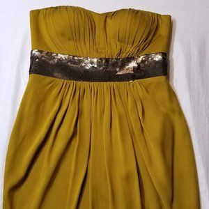Robert Rodriguez Yellow Strapless Mini Dress